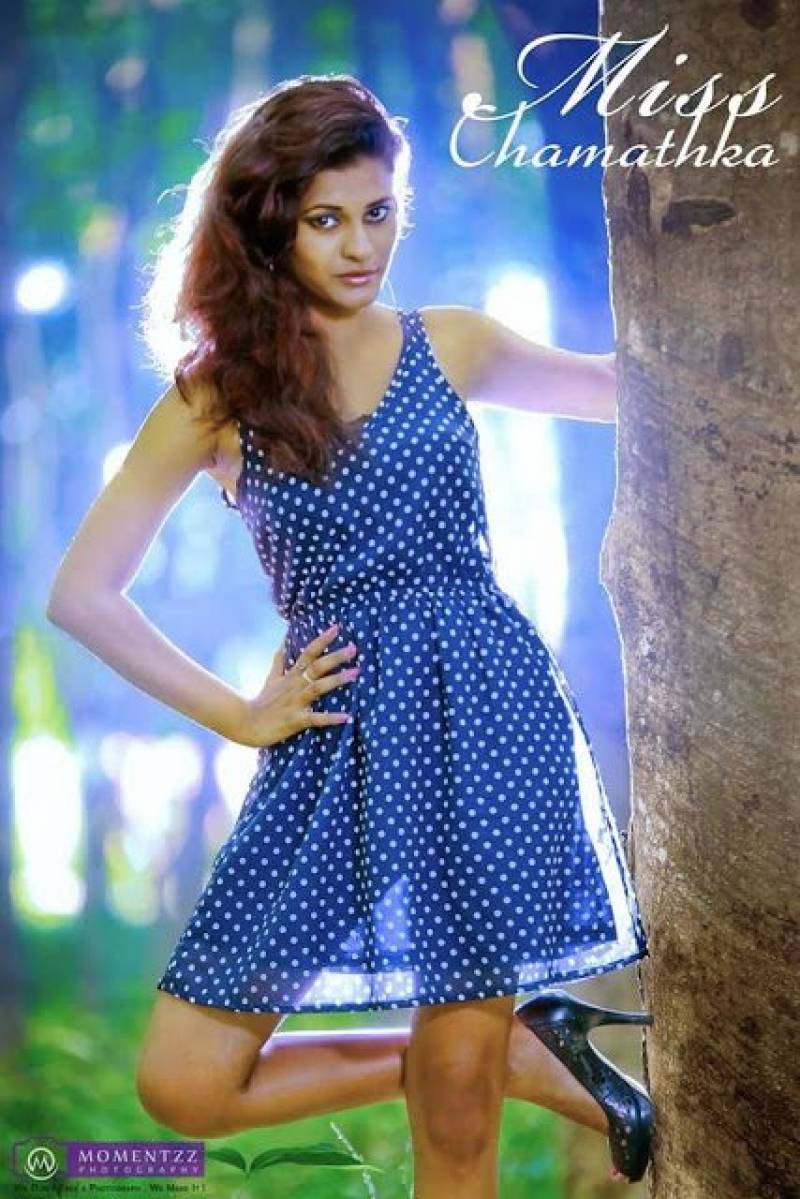 Chamathka Lakmini In Blue Hot Dress