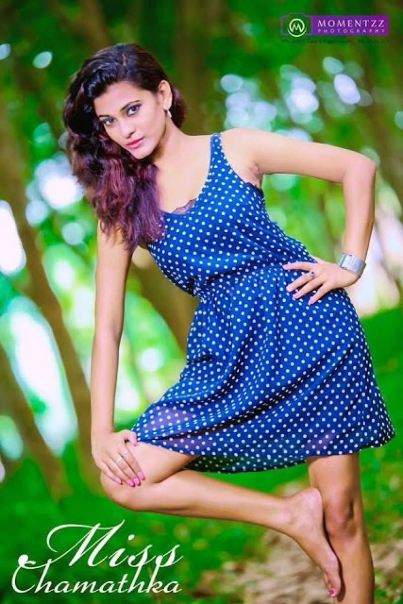 Chamathka Lakmini In Blue Hot Dress