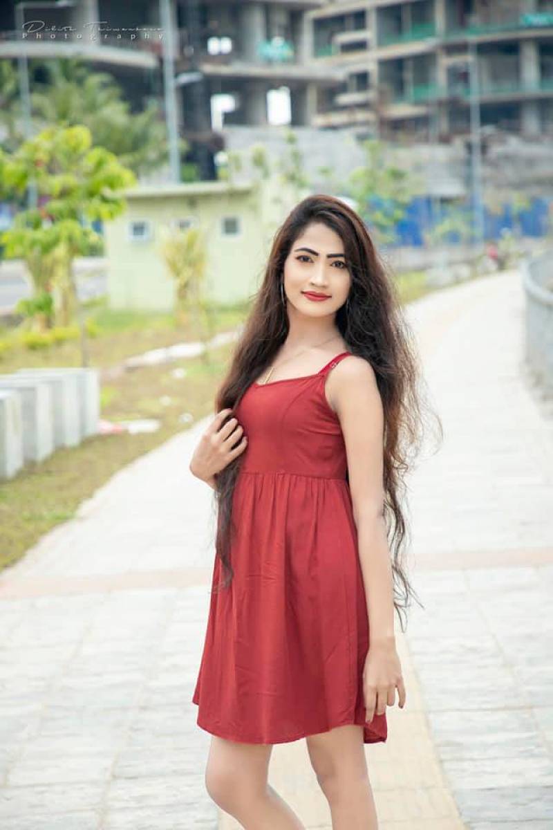 Sanjana Onaali In Red Dress