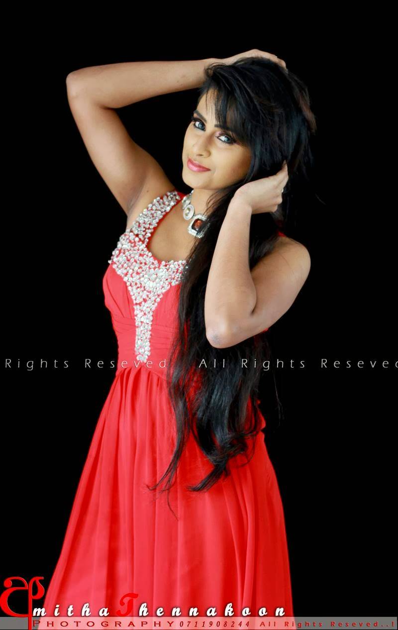 Ayesha Rodrigo In Red Dress