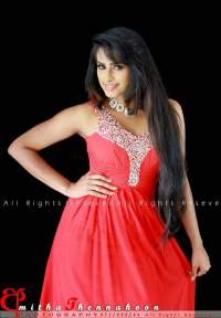 Ayesha Rodrigo In Red Dress