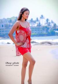 Amanda Kyile Leone Red Beach Shorts