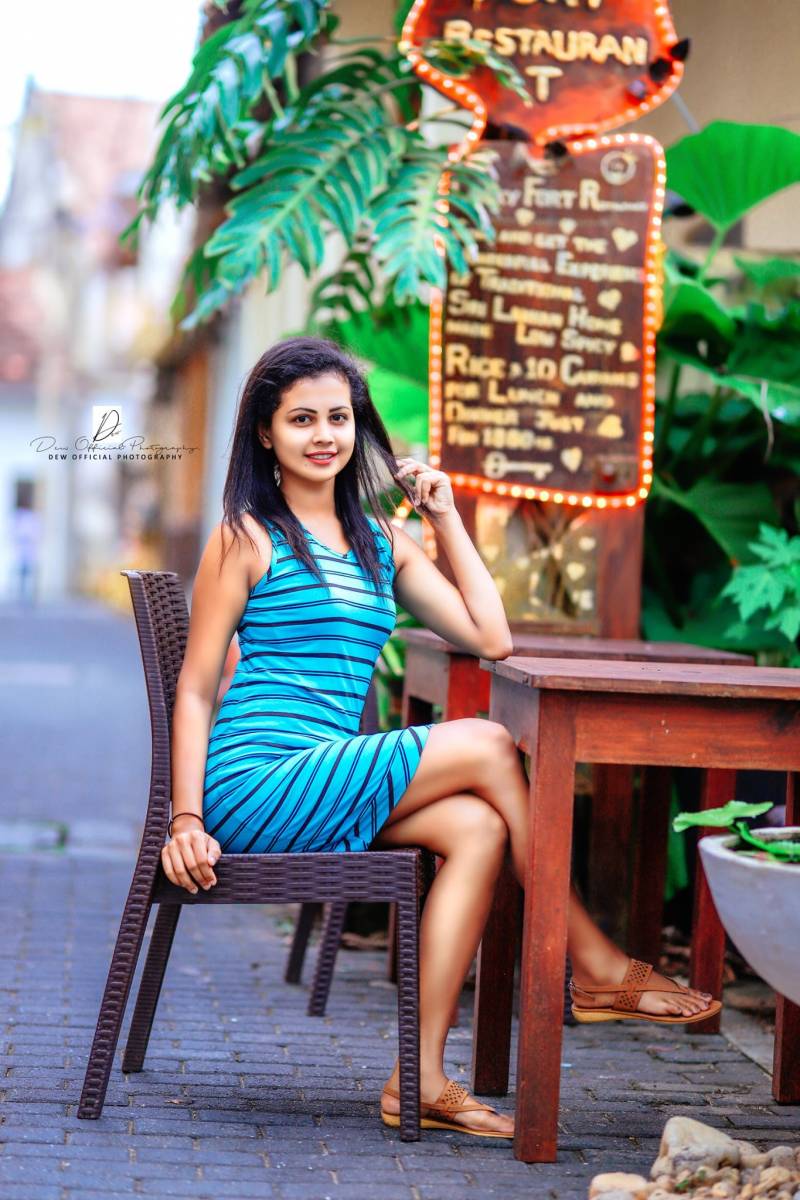 Dushani Madushika In Blue Dress