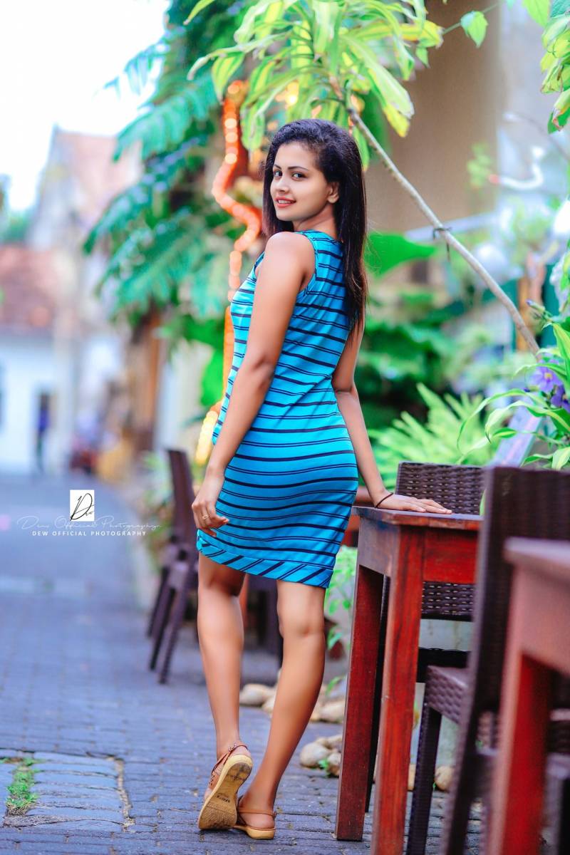 Dushani Madushika In Blue Dress
