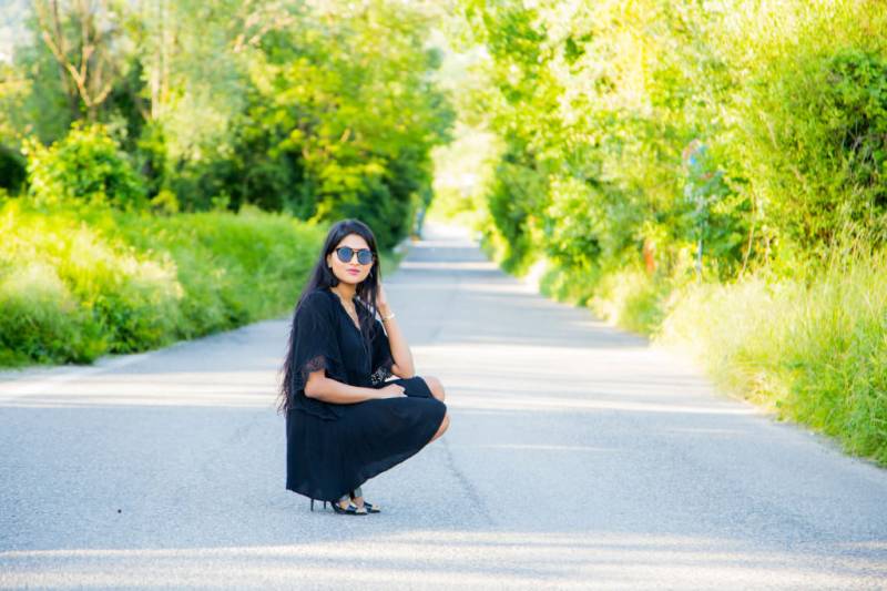 Dilini Kumarasinghe In Black Mini Dress