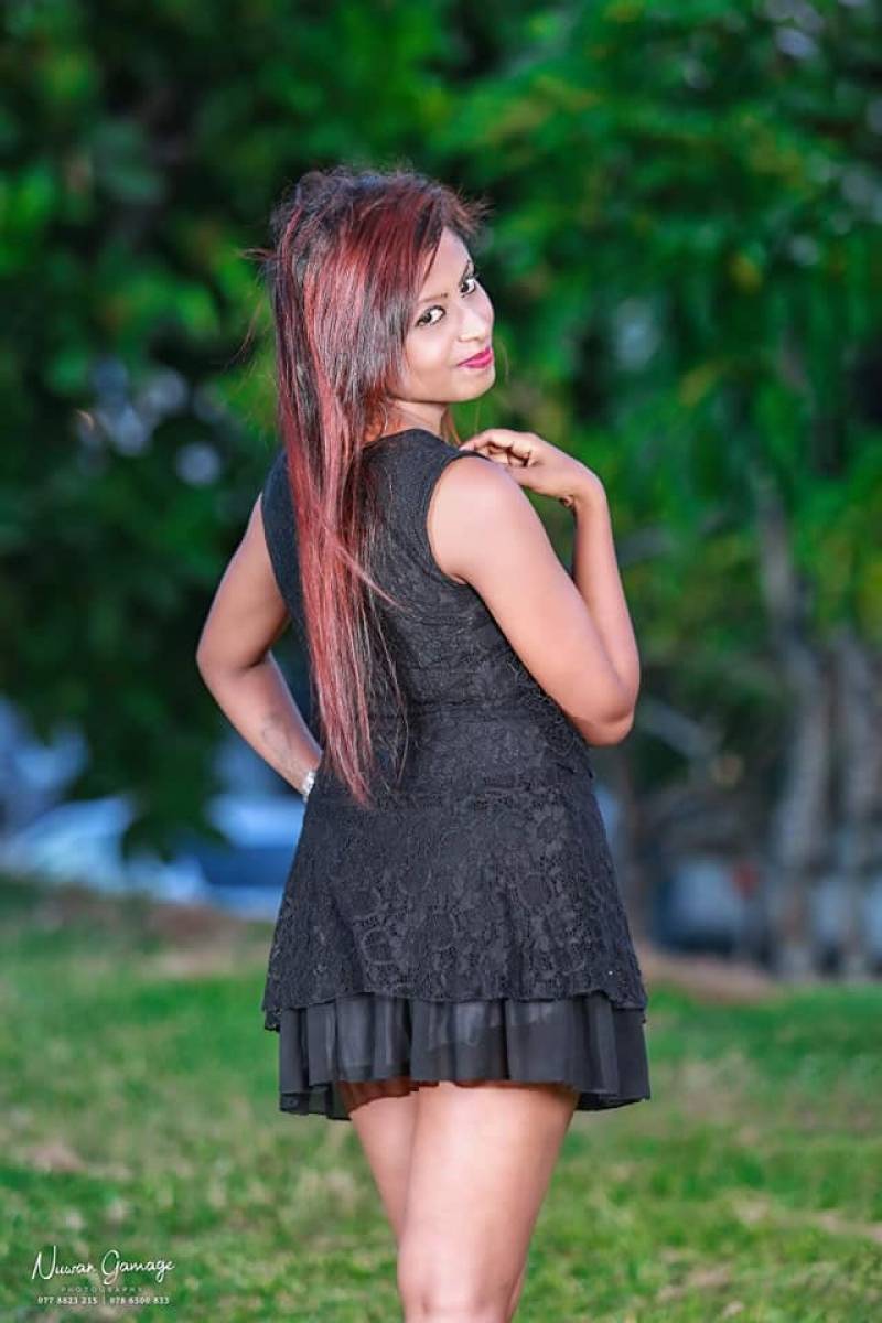 Hashini Madushani Black Dress