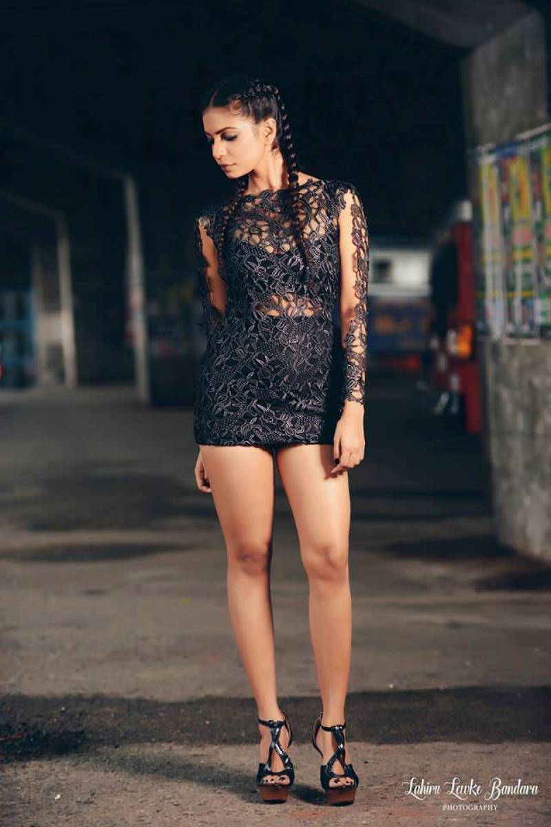Heshari Maheshi Hot In Black Dress