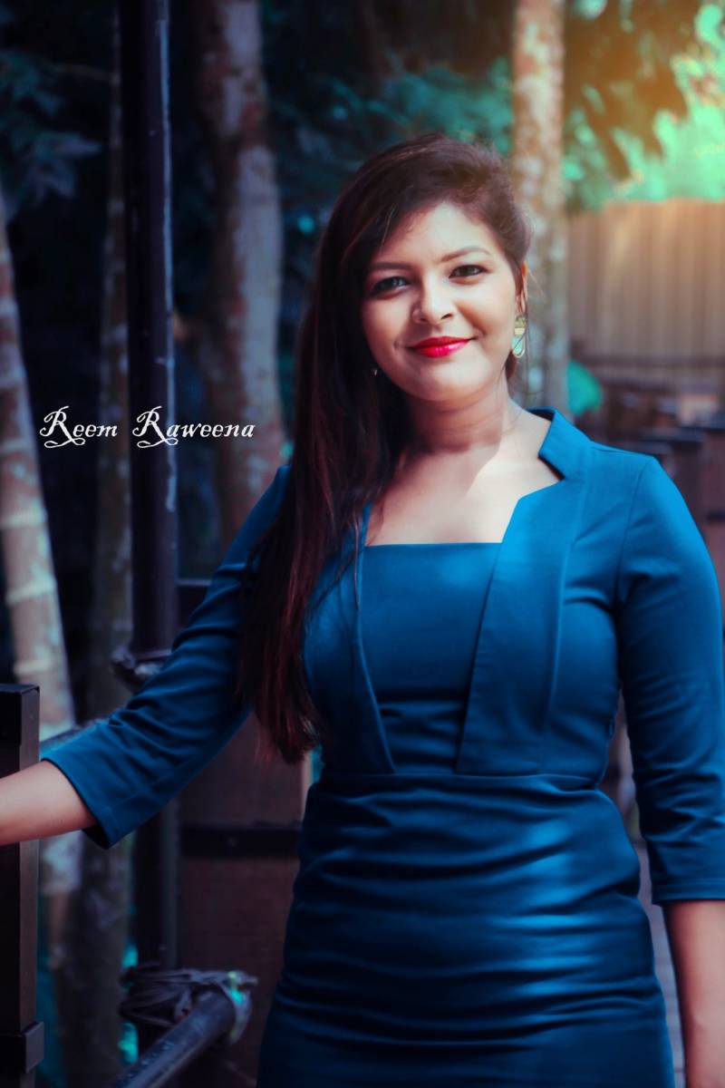 Reem Raweena In Blue Dress