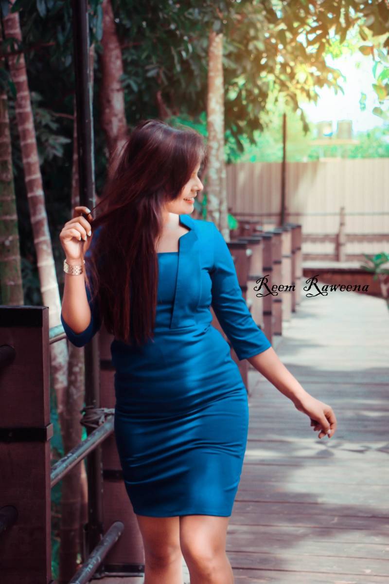 Reem Raweena In Blue Dress
