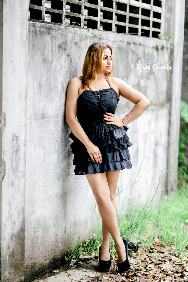 Nayumi Ranaweera In Black Dress
