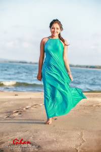 Sachini Hansika Long Blue Dress
