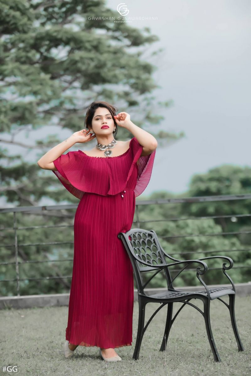 Ayesha Madushani Red Long Dress