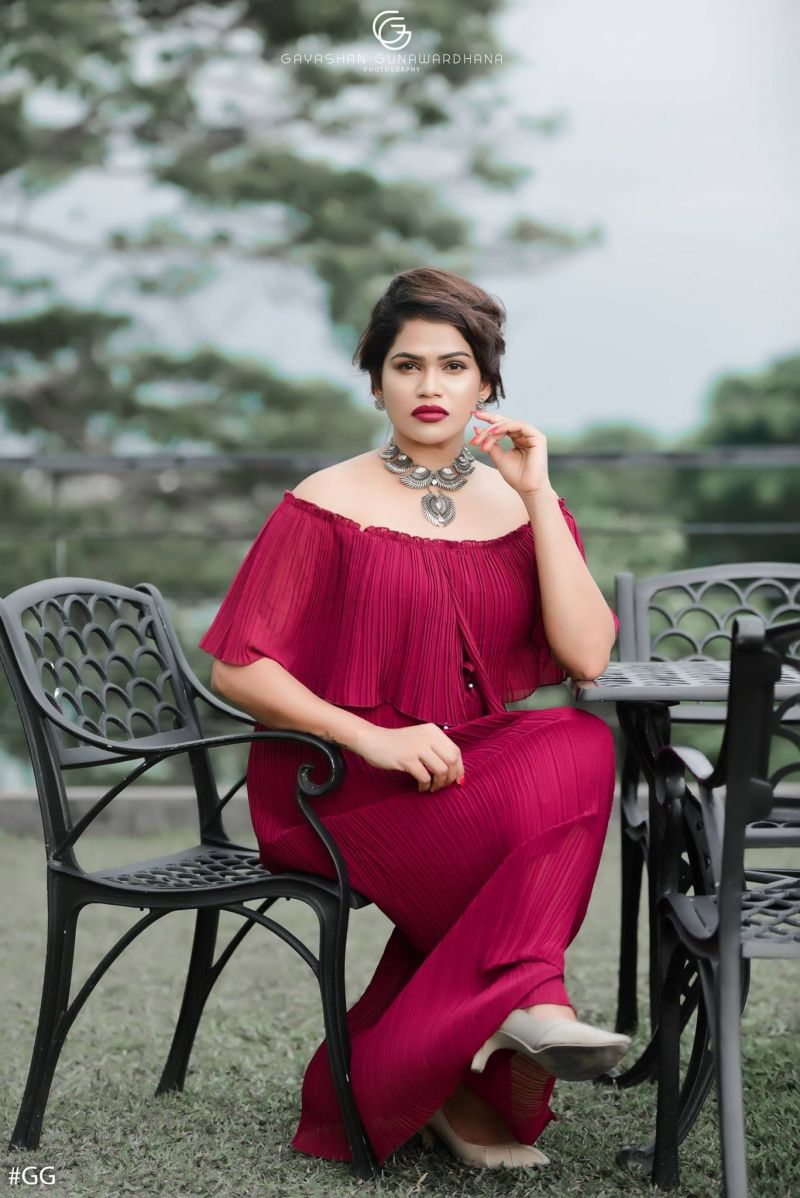 Ayesha Madushani Red Long Dress