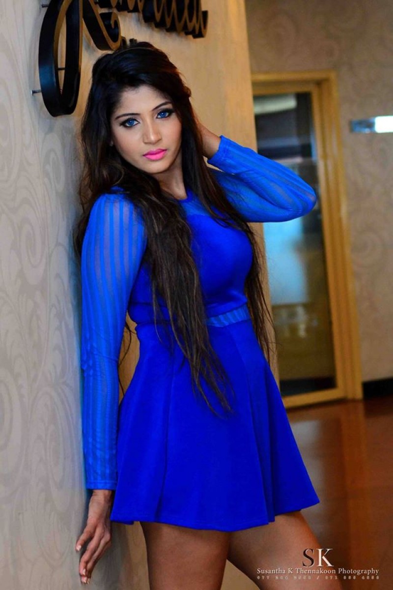 Thushi Lakmali Blue Dress Clicks
