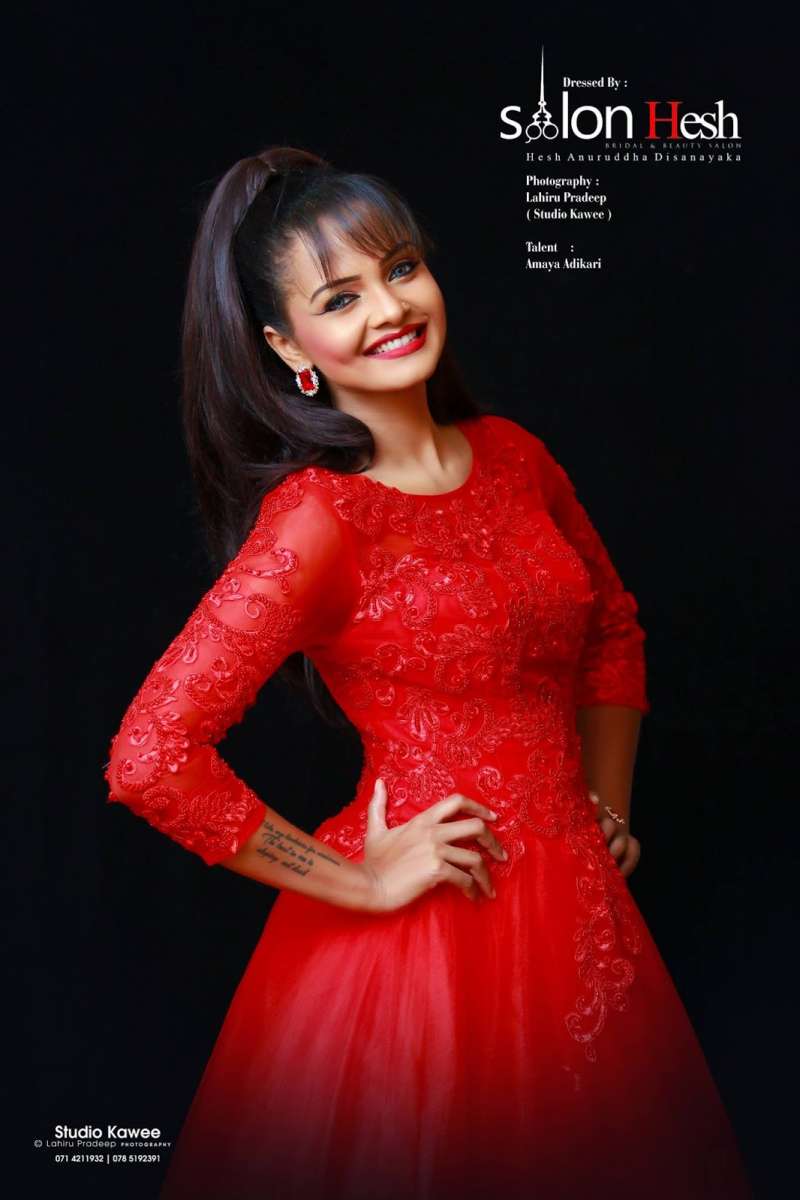 Amaya Adikari Hot Red Dres